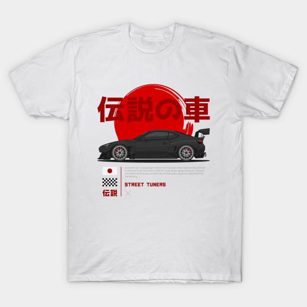 Midnight Racer Black GT 86 JDM T-Shirt by GoldenTuners